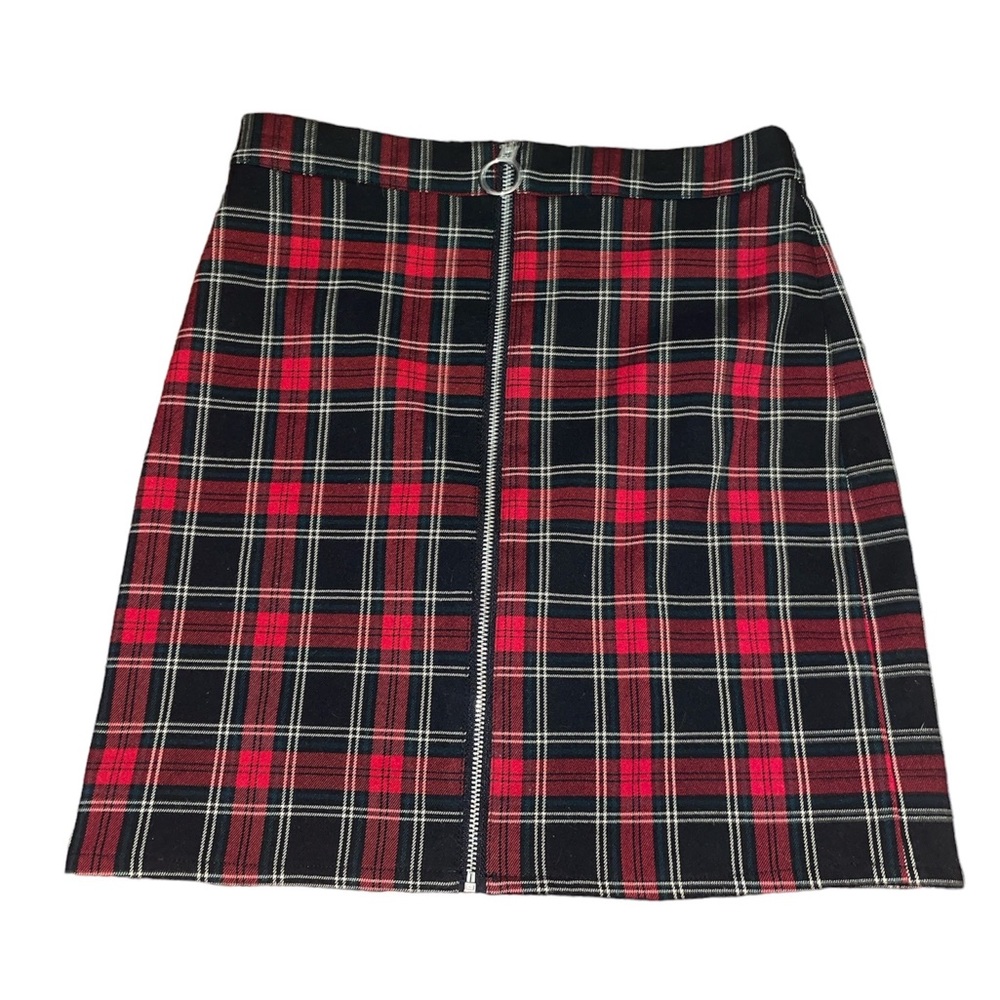 Garage plaid zip up skirt
